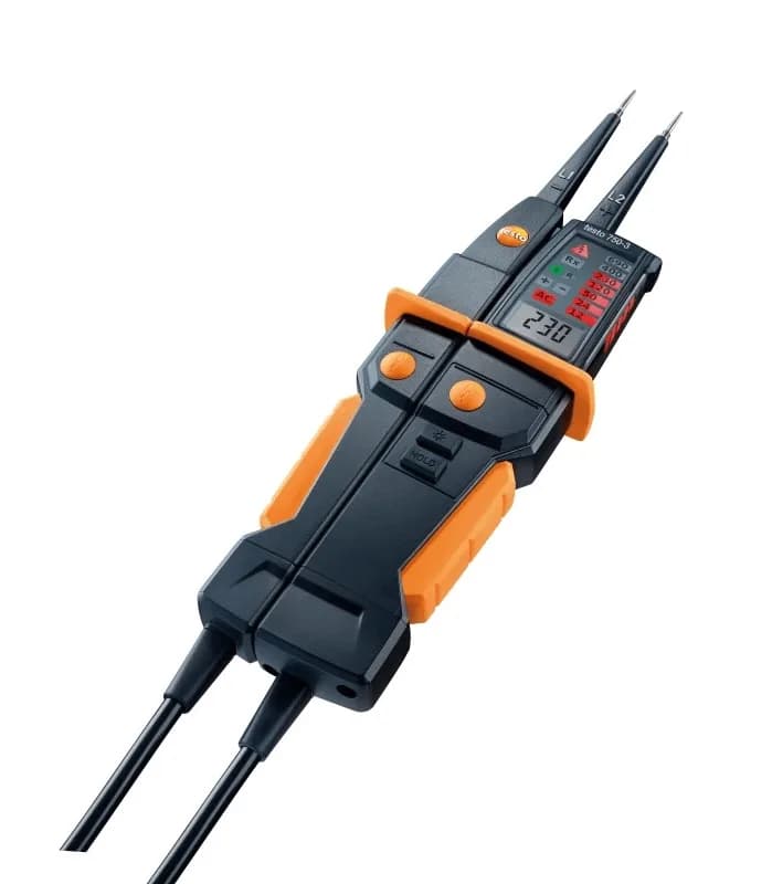 Tester napięcia Testo 750-3 — ujęcie pod kątem pokazujące wzmocnioną obudowę i rękojeść (miniatura)