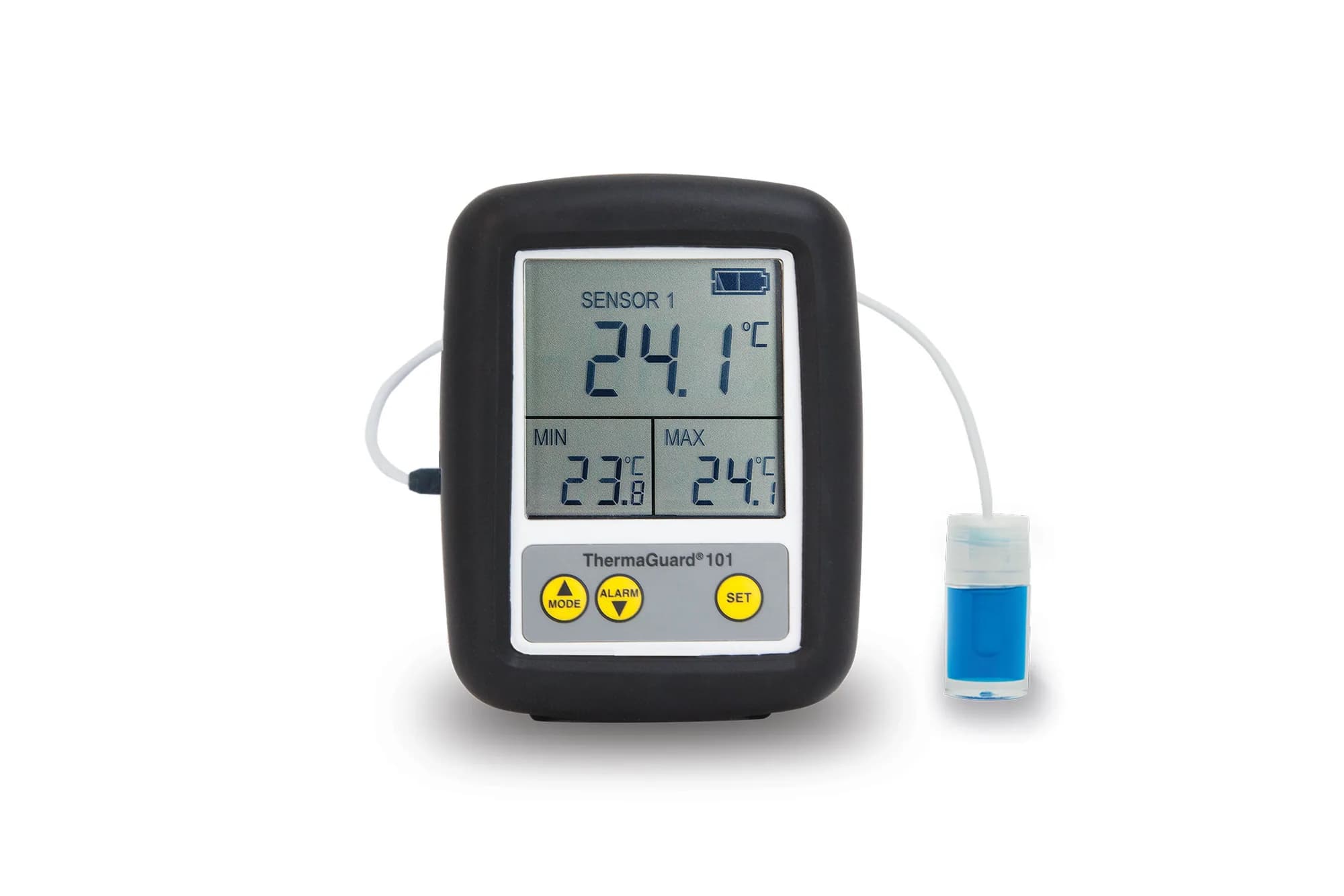 Termometr do lodówek ze szczepionkami ETI ThermaGuard Pharm 101 - sonda glikolowa, ±0,4 °C – widok główny