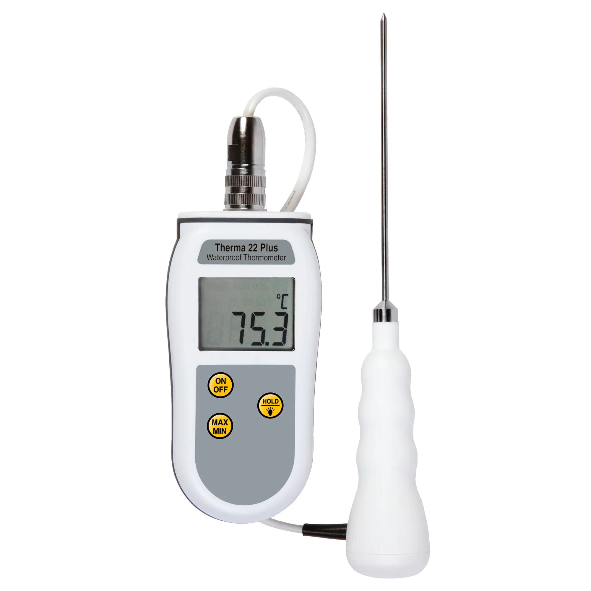 Termometr wodoodporny ETI Therma 22 Plus - IP67, termopara T i termistor, ±0,2 °C – sonda pomiarowa