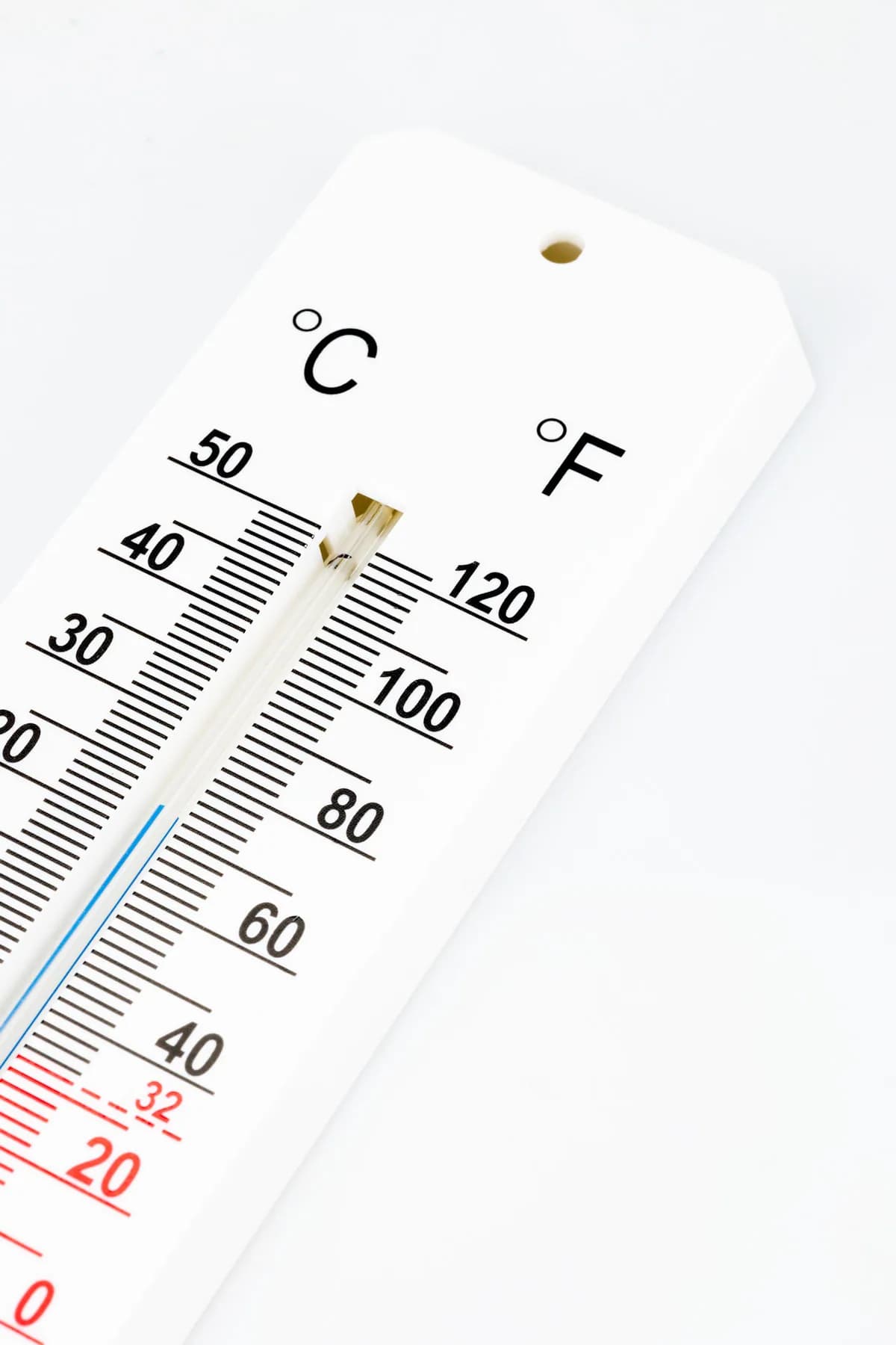 Termometr pokojowy ETI 803-232 – analogowa skala Celsjusza i Fahrenheita – detal (miniatura)