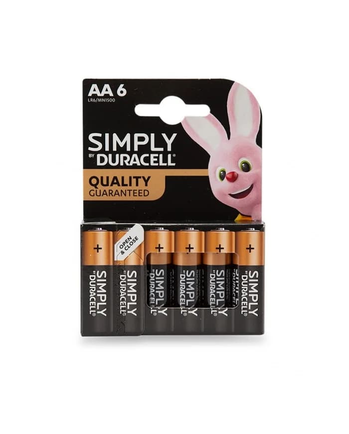 Baterie AA Duracell alkaliczne 1,5 V ETI 839-916 - zestaw na białym tle