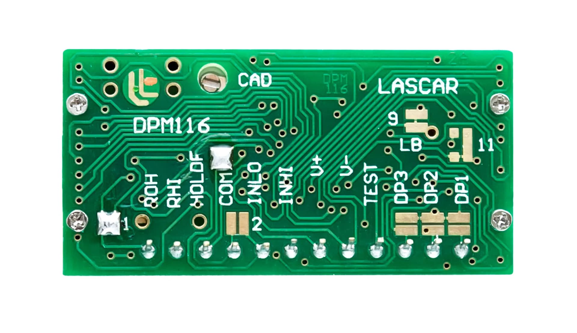 Moduł woltomierza panelowego Lascar DPM 116 z wyświetlaczem LCD.
