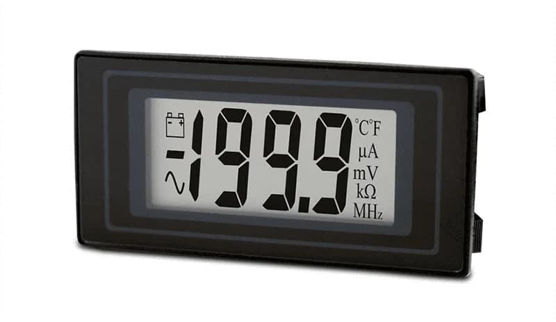 Wskaźnik panelowy LCD Lascar DPM 500S — widok główny