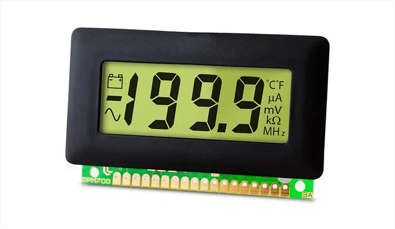 Wskaźnik panelowy LCD Lascar DPM 700S-O — zdjęcie poglądowe rodziny DPM 700
