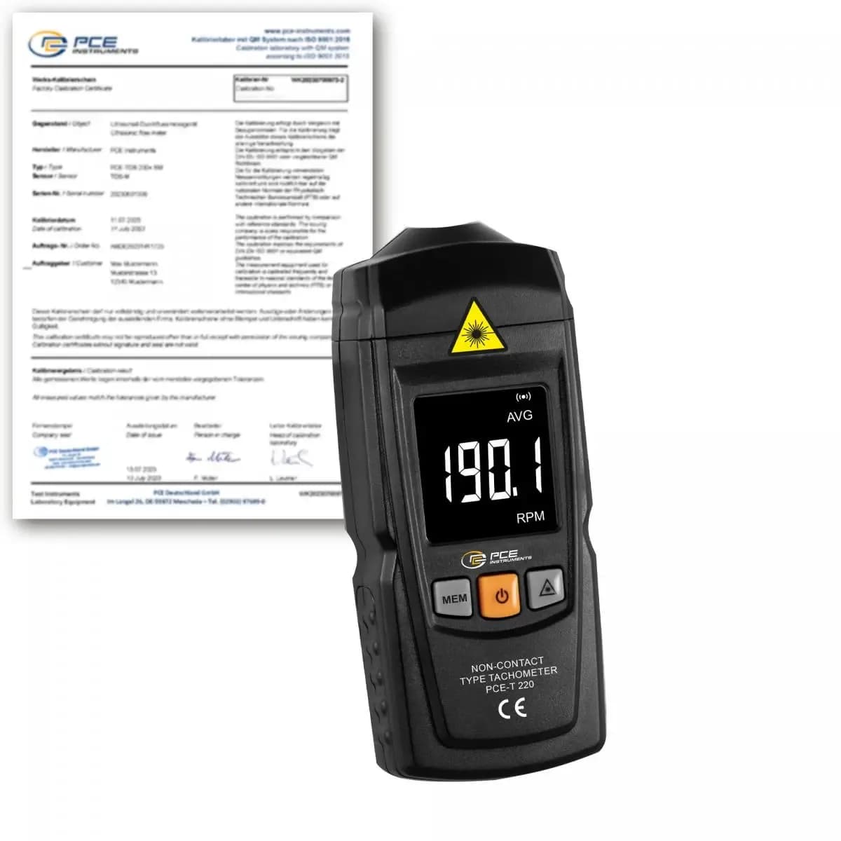 Tachometr PCE-T 220-ICA – widok produktu