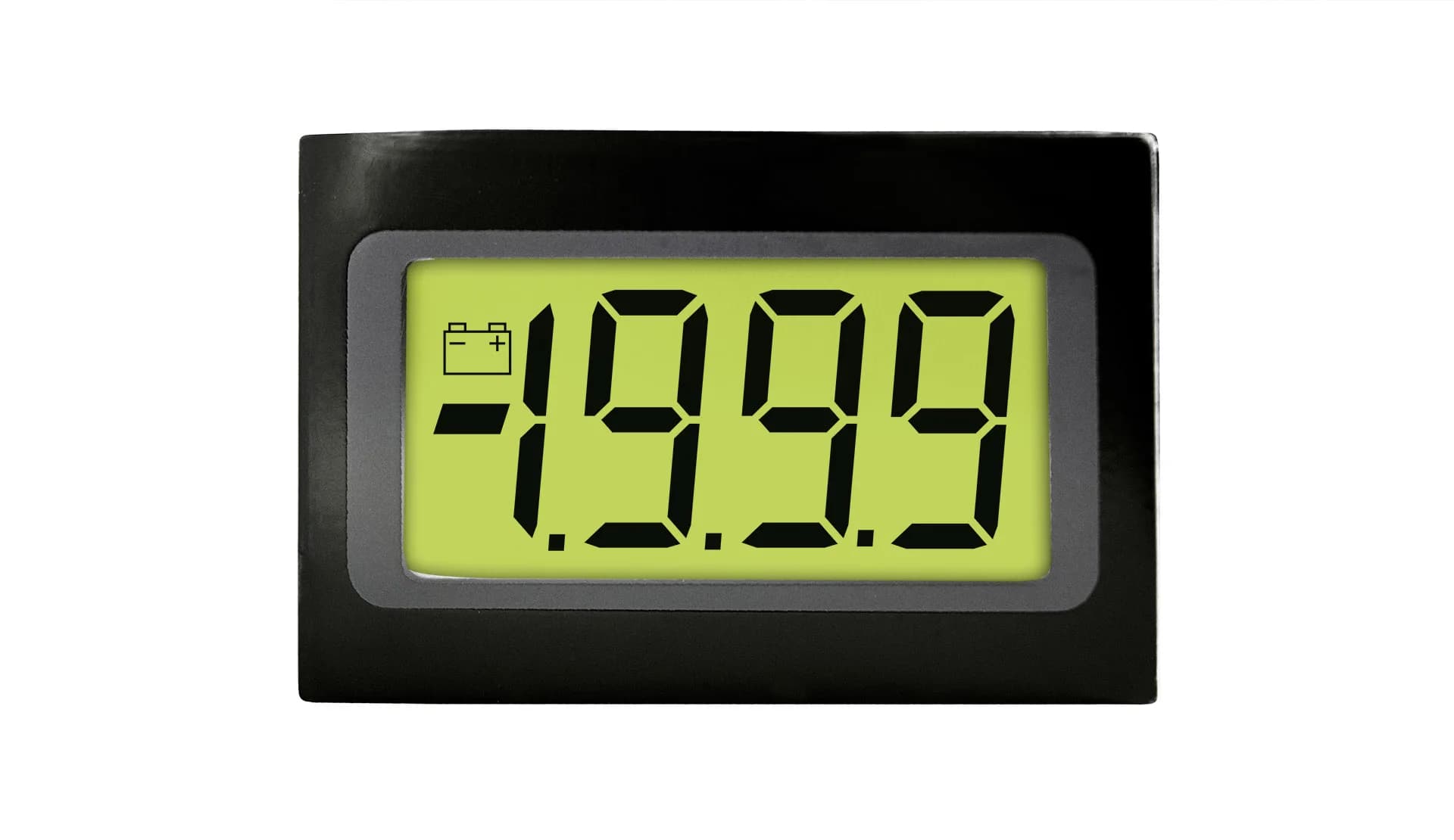 Woltomierz panelowy Lascar SP 400 z podświetlanym ekranem LCD.