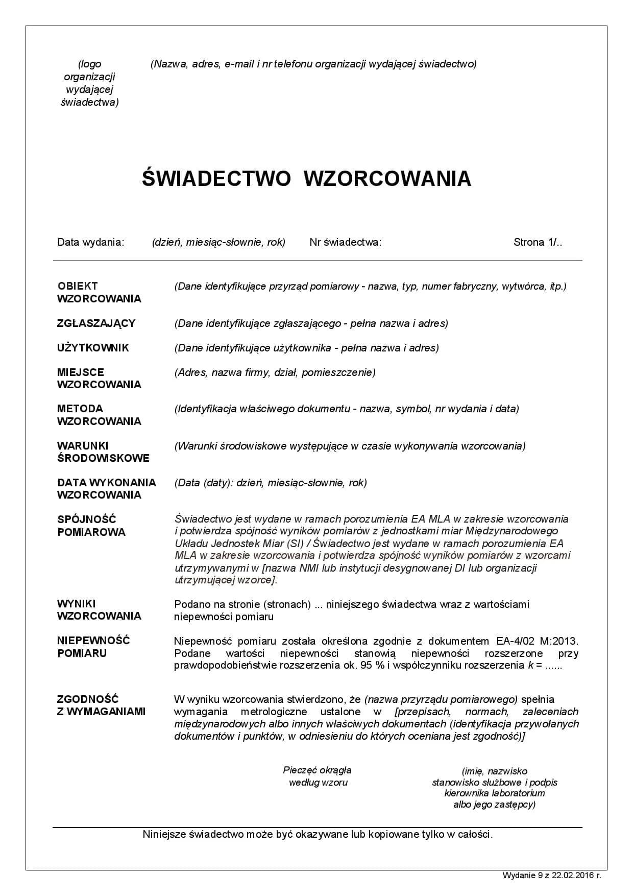 Wzorcowanie luksomierza w laboratorium bez akredytacji — zastosowanie