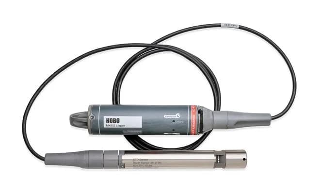 Czujnik CTD połączony kablem direct-read z rejestratorem HOBO MX802 (miniatura)