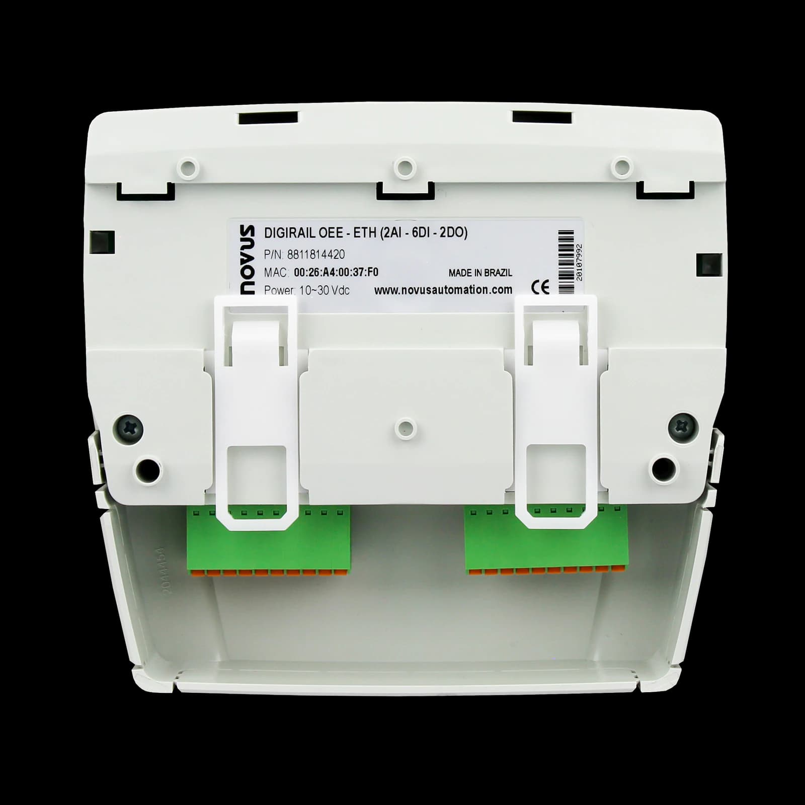 NOVUS DigiRail OEE w wersji Ethernet – tył obudowy i port sieciowy (miniatura)