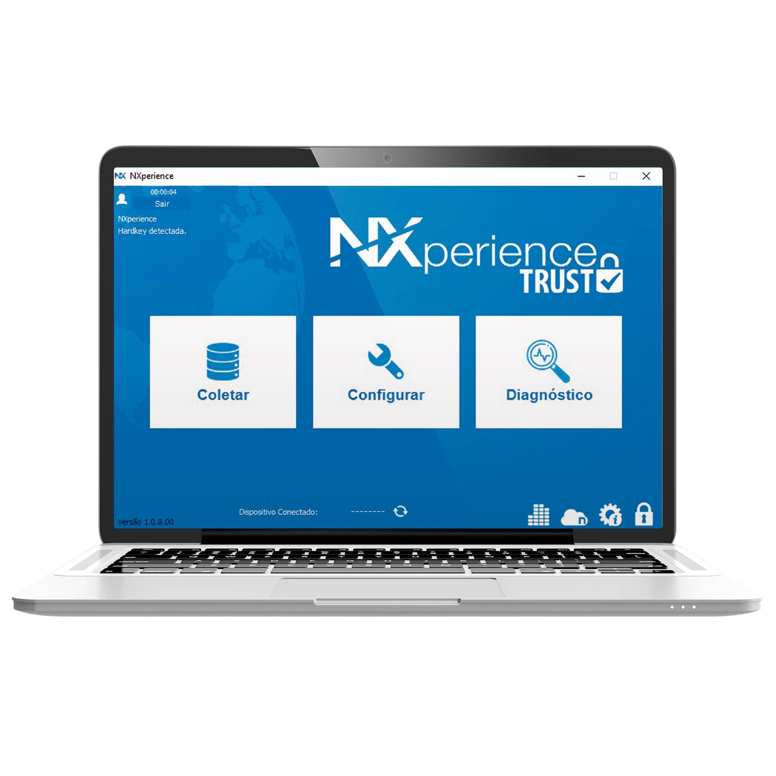 Oprogramowanie NOVUS NXperience Trust – ekran startowy z funkcjami zbierania danych, konfiguracji i diagnostyki