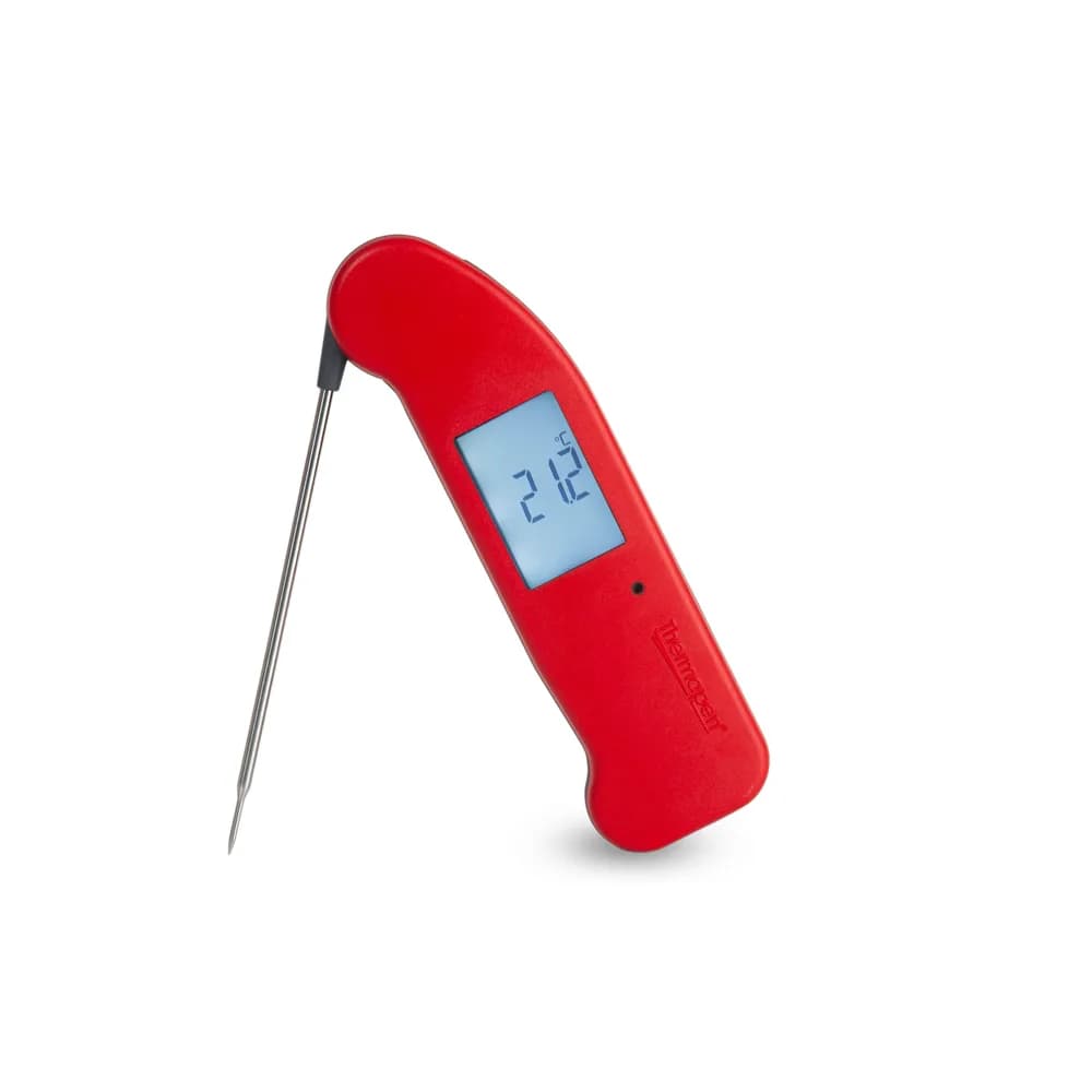 Termometr Thermapen ONE – błyskawiczny termometr szpilkowy ±0,3 °C, IP67 — Temperatura ciasta i zakwasu — jak ją mierzyć i jak wyliczyć temperaturę wody, żeby wypiek był powtarzalny