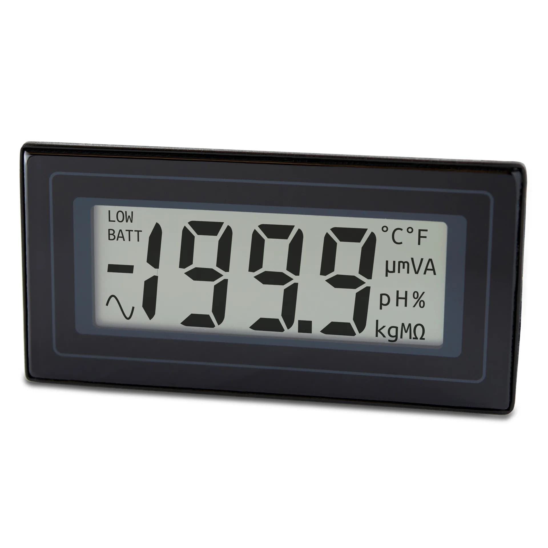 Woltomierz panelowy Lascar DPM 2000 z dużym wyświetlaczem LCD.