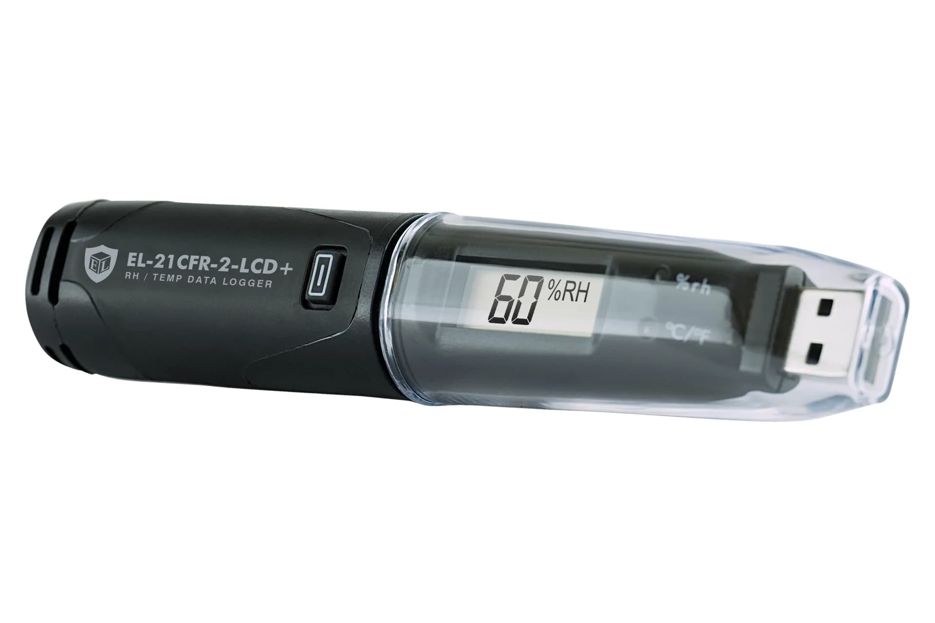 Dokładny rejestrator Lascar EL-21CFR-2-LCD+ z wyświetlaczem LCD