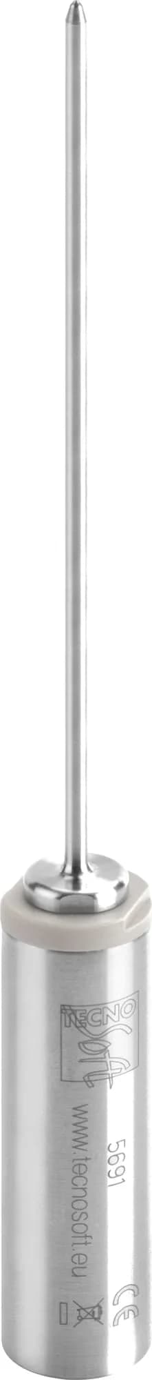 Rejestrator Tecnosoft MicroW XL z najdłuższą sondą 150 mm — ujęcie pionowe na białym tle