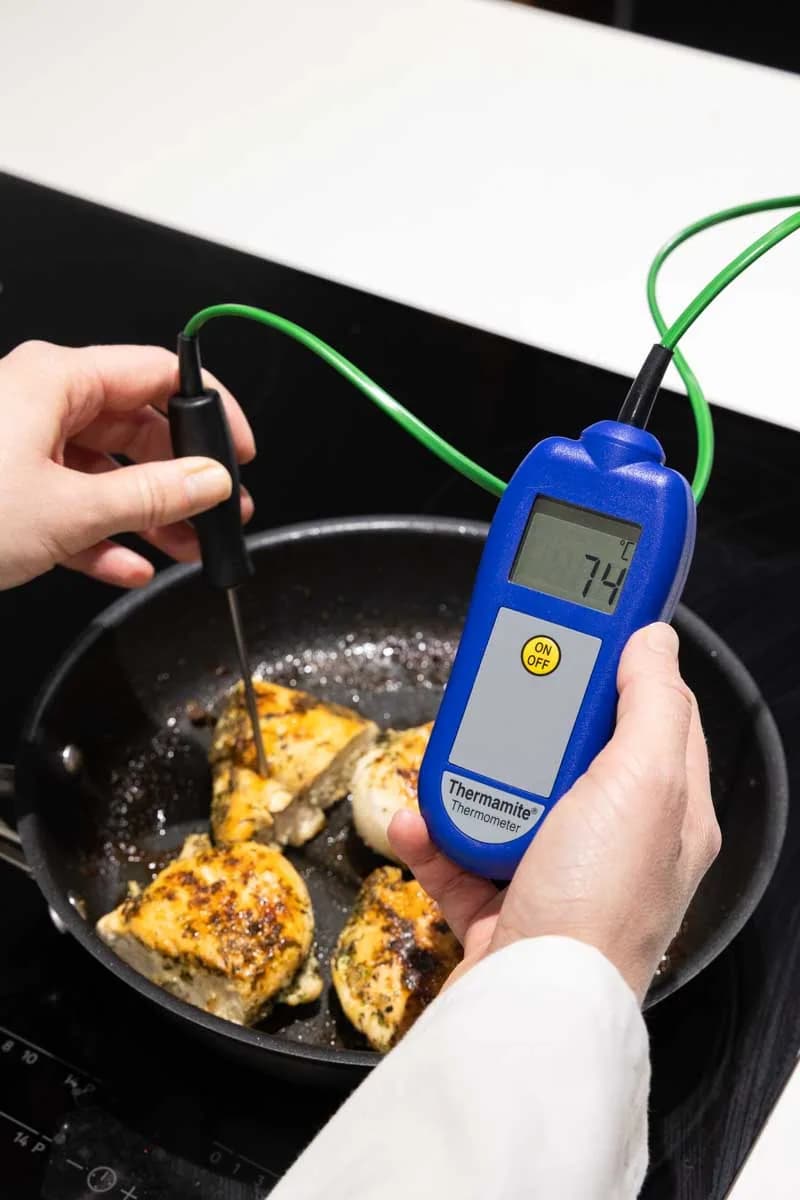 Termometr z sondą do żywności ETI Thermamite - zakres -50 do 300°C — Niebieski