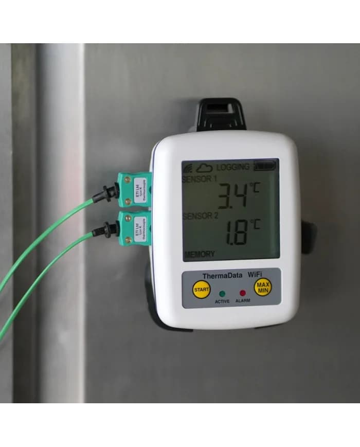 Rejestrator temperatury ETI ThermaData WiFi TD2TC - 2-kanałowy, termopara typ K/T, zakres do 1372 °C — Typ K