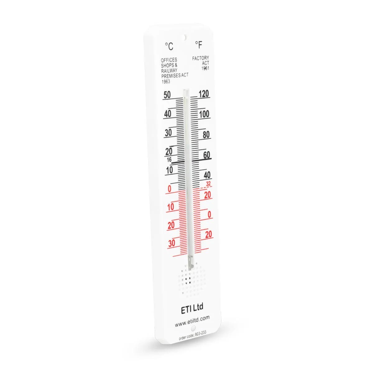 Termometr ścienny ETI Factory Act 45 x 195 mm – zakres -30 do +50 °C – widok 5