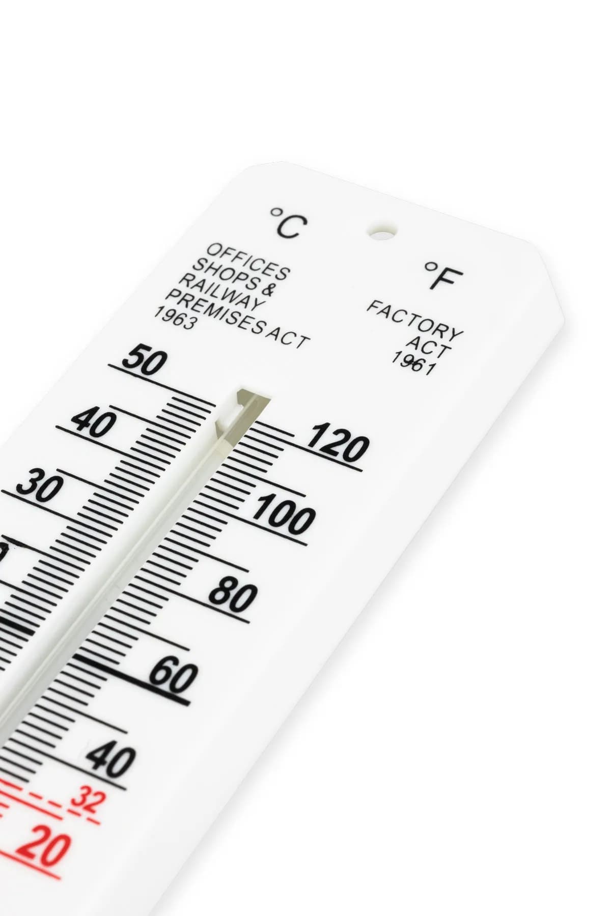 Termometr ścienny ETI Factory Act 45 x 195 mm – zakres -30 do +50 °C – detal