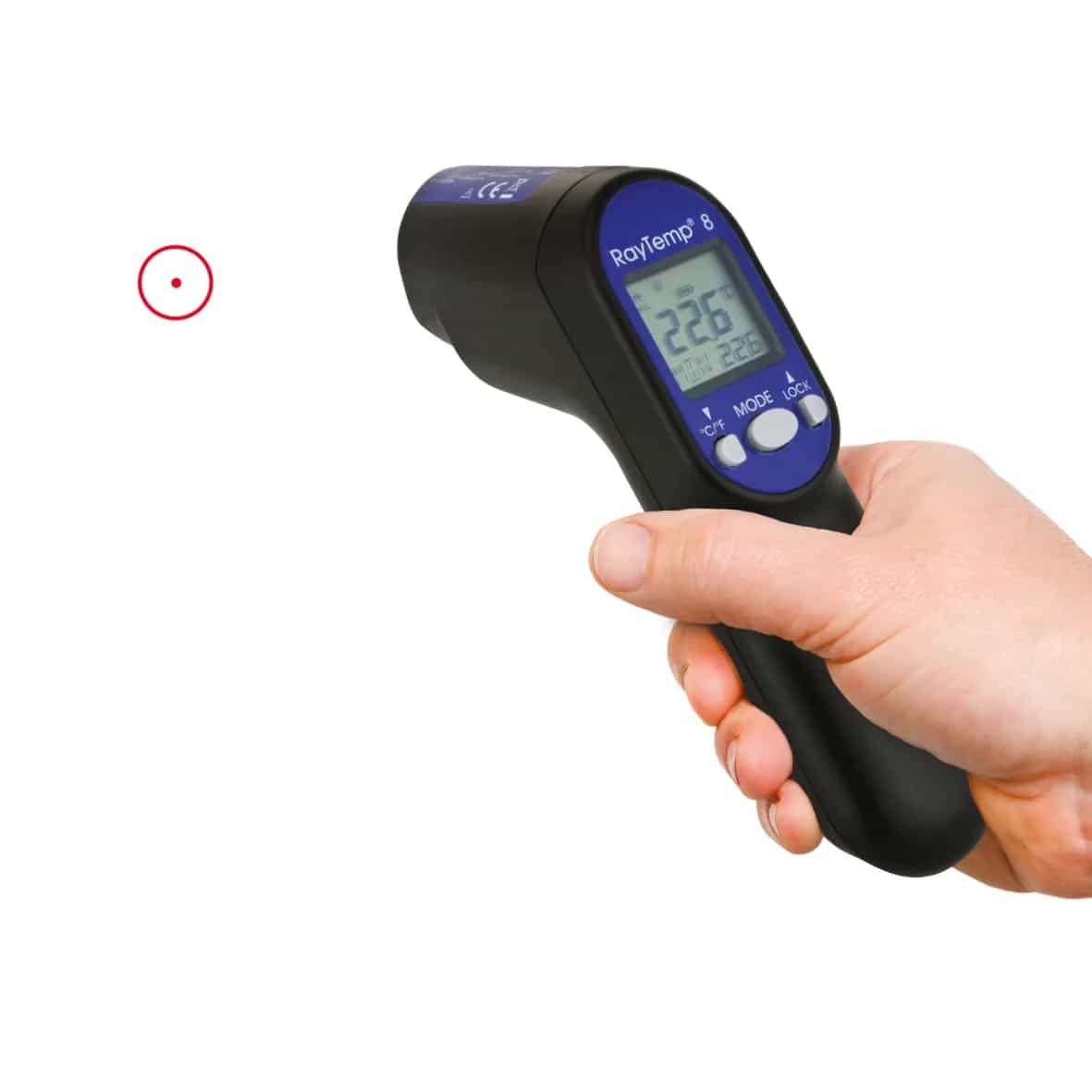 Pirometr profesjonalny ETI RayTemp 8 z gniazdem sondy termoparowej typu K, -60 do 500 °C