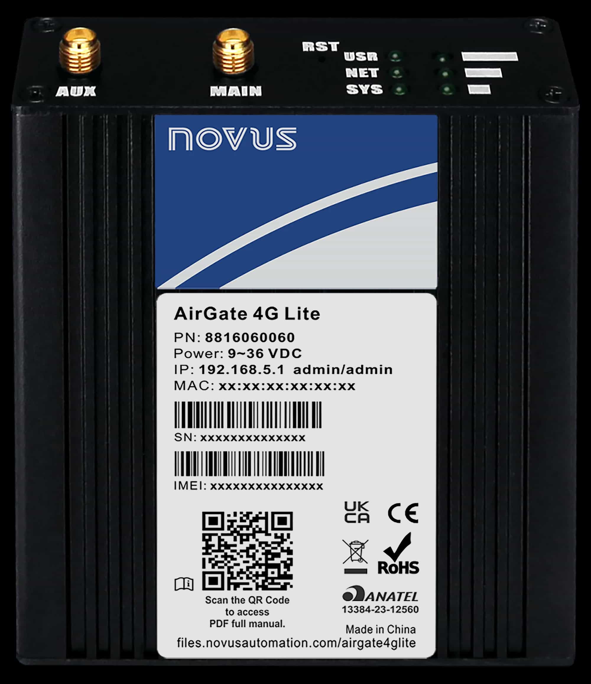 Przemysłowa brama IoT NOVUS AirGate 4G Lite
