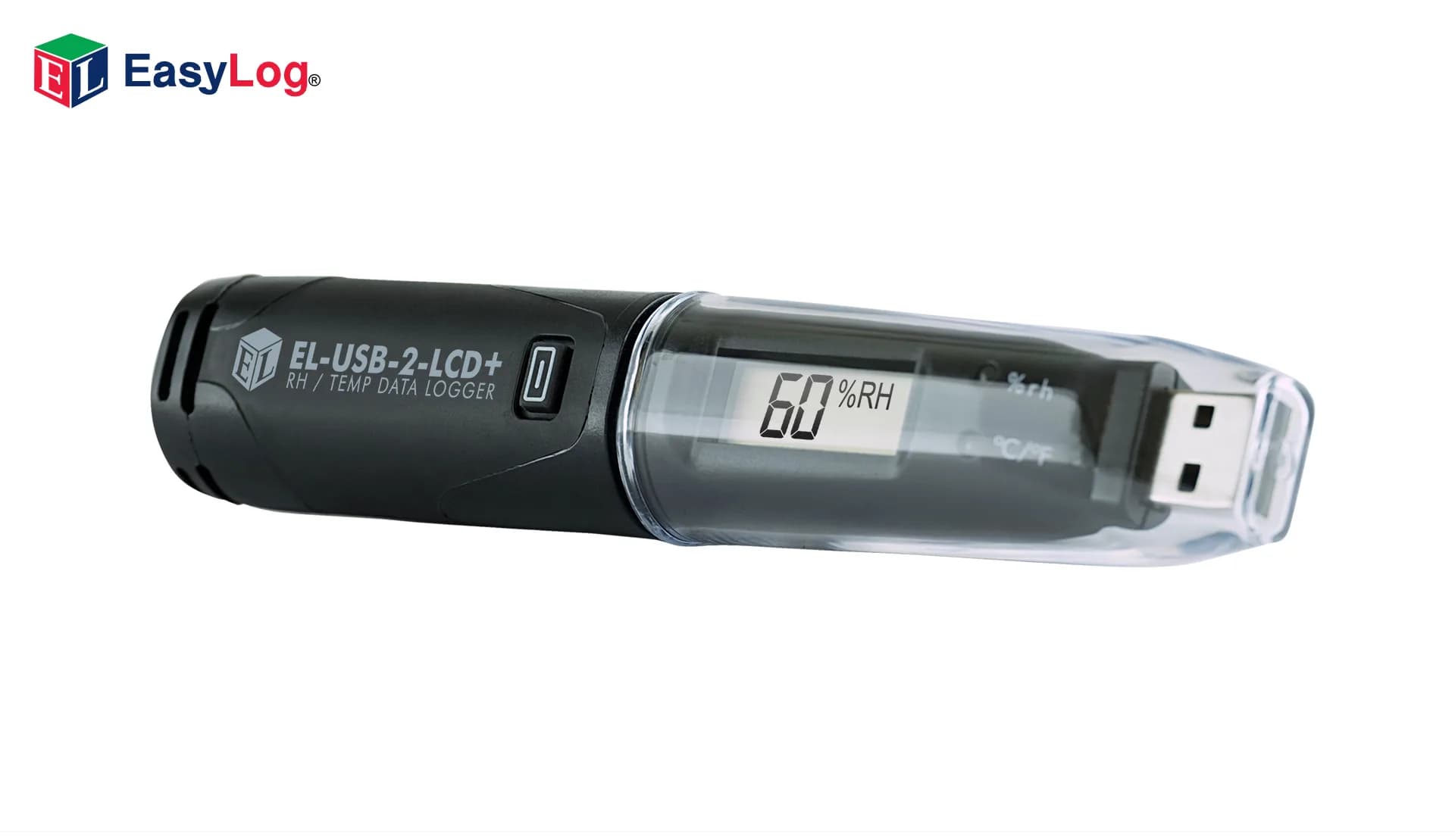 Dokładny rejestrator mikroklimatu Lascar EL-USB-2-LCD+ z ekranem.
