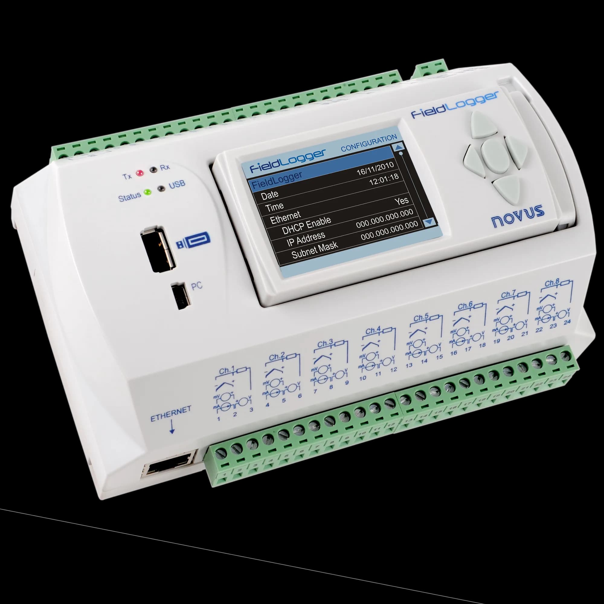 Rejestrator danych NOVUS FieldLogger – wielokanałowy, Ethernet i RS-485 — FieldLogger RS485 podrzędny – rejestrator danych