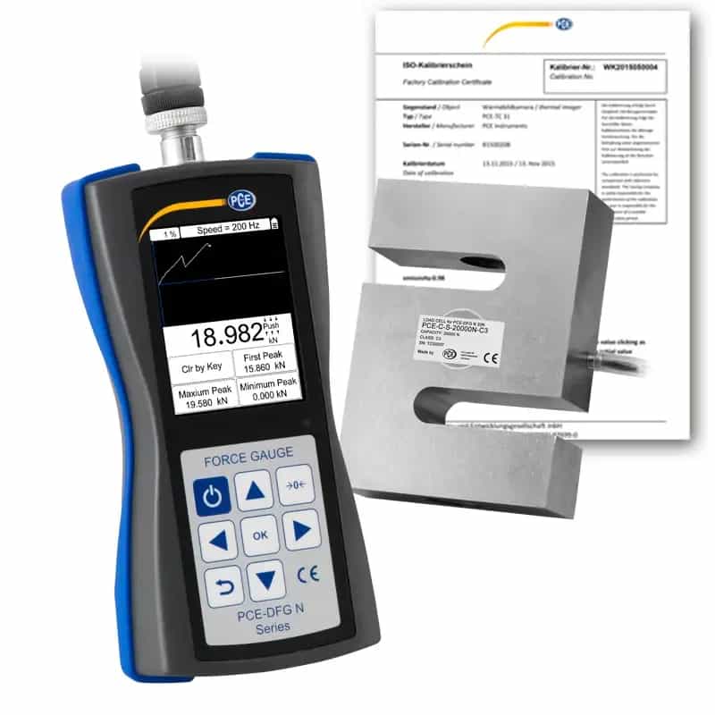 Siłomierz PCE-DFG N 20K-ICA, 20 kN, certyfikat