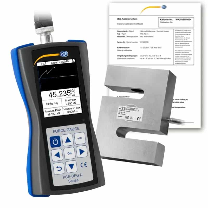 Siłomierz PCE-DFG N 50K-ICA, 50 kN, certyfikat