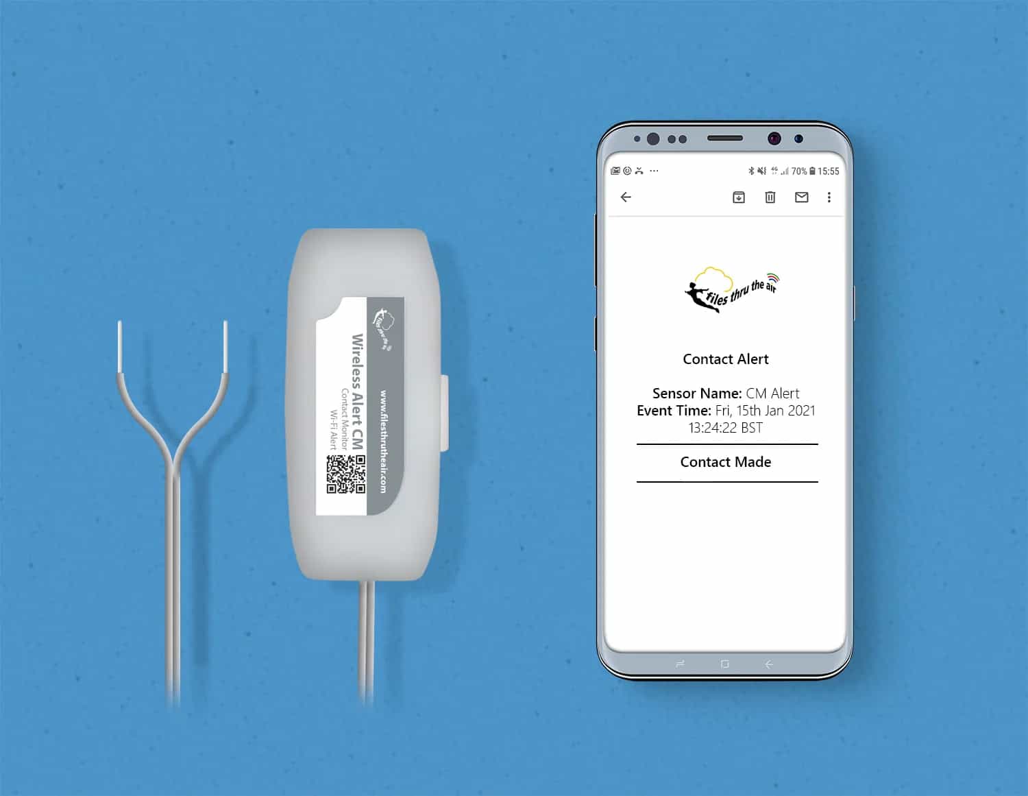 Monitor styku bezpotencjałowego Lascar WIRELESS ALERT-CM – powiadomienia Wi-Fi