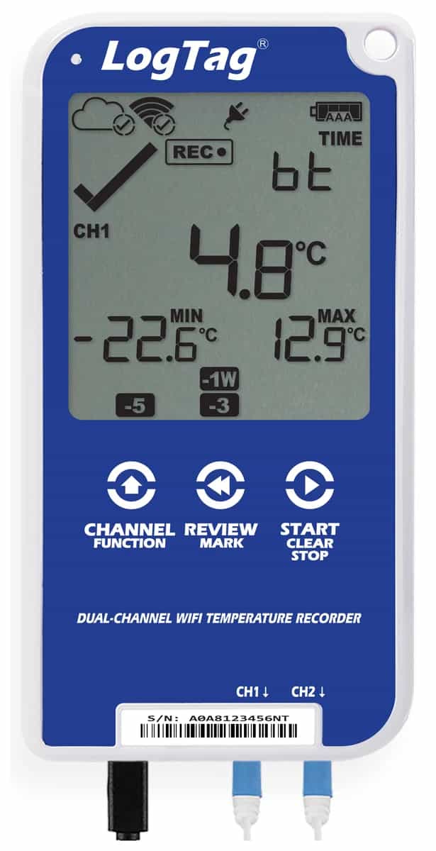 Rejestrator temperatury LogTag UTRED30-WIFI – dwa kanały i Wi‑Fi