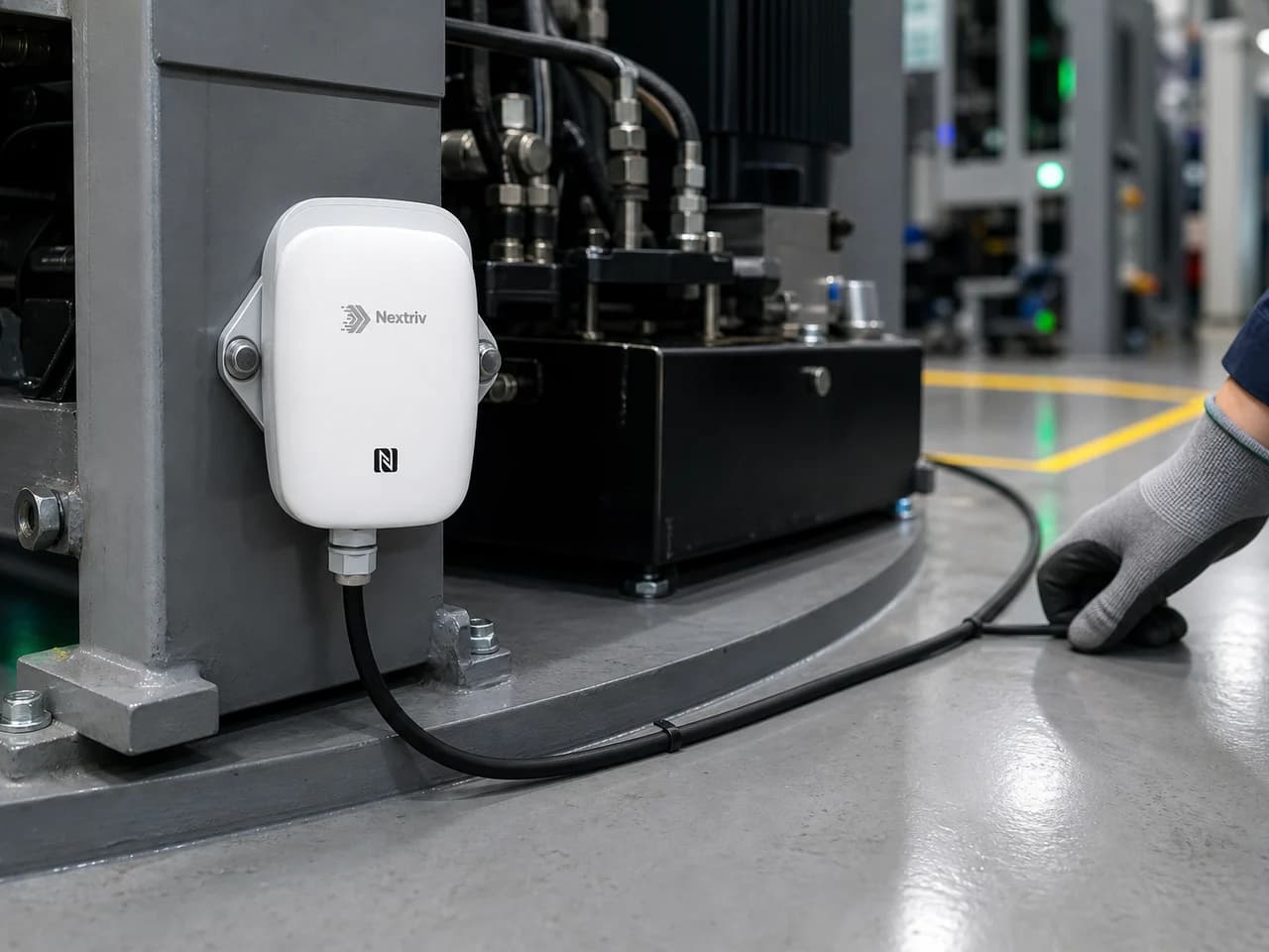 Detekcja wycieku przy linii produkcyjnej — Nextriv Sense Leak Zone