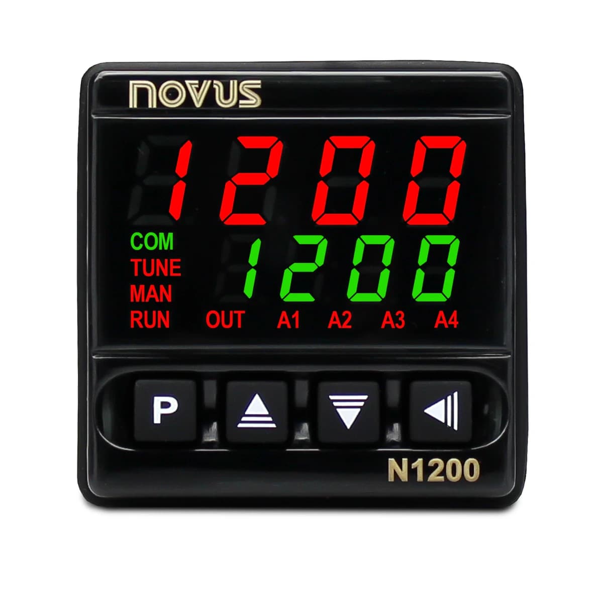 Regulator grzania i chłodzenia NOVUS N1200-HC — N1200-HC USB DIO RS485 24 V – regulator grzania i chłodzenia, 2 wyjścia przekaźnikowe, 48 × 48 mm, 1/16 DIN