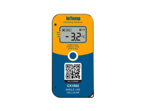 Jednorazowy rejestrator temperatury, oświetlenia, wstrząsów i lokalizacji dla transportu zgodny z 21 CFR part 11 Onset InTemp CX1002